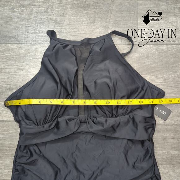 Tempt Me High Neck Mesh One Piece Swimsuit Size M - Picture 5 of 7